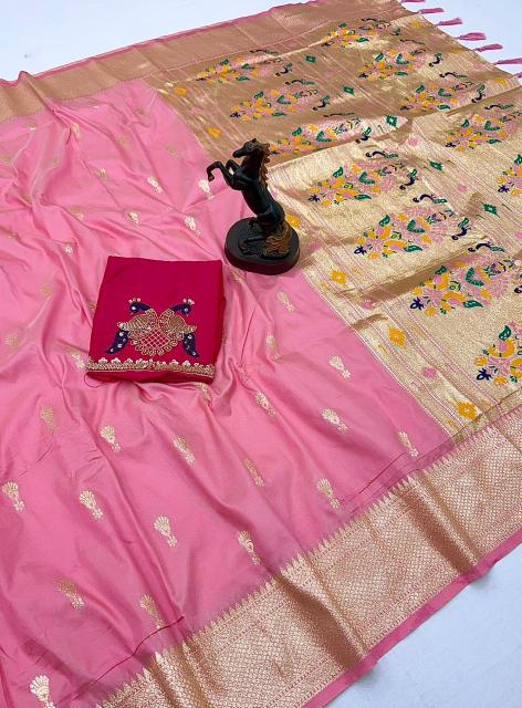 Malhar jumkha paithani silk catalogue sarees online shopping